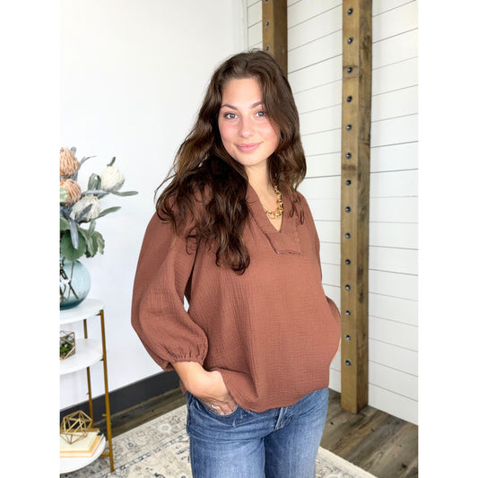 Coastal Cotton Gauze Top