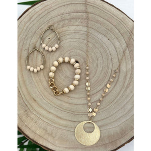 This Is It Long Circular Pendant Necklace