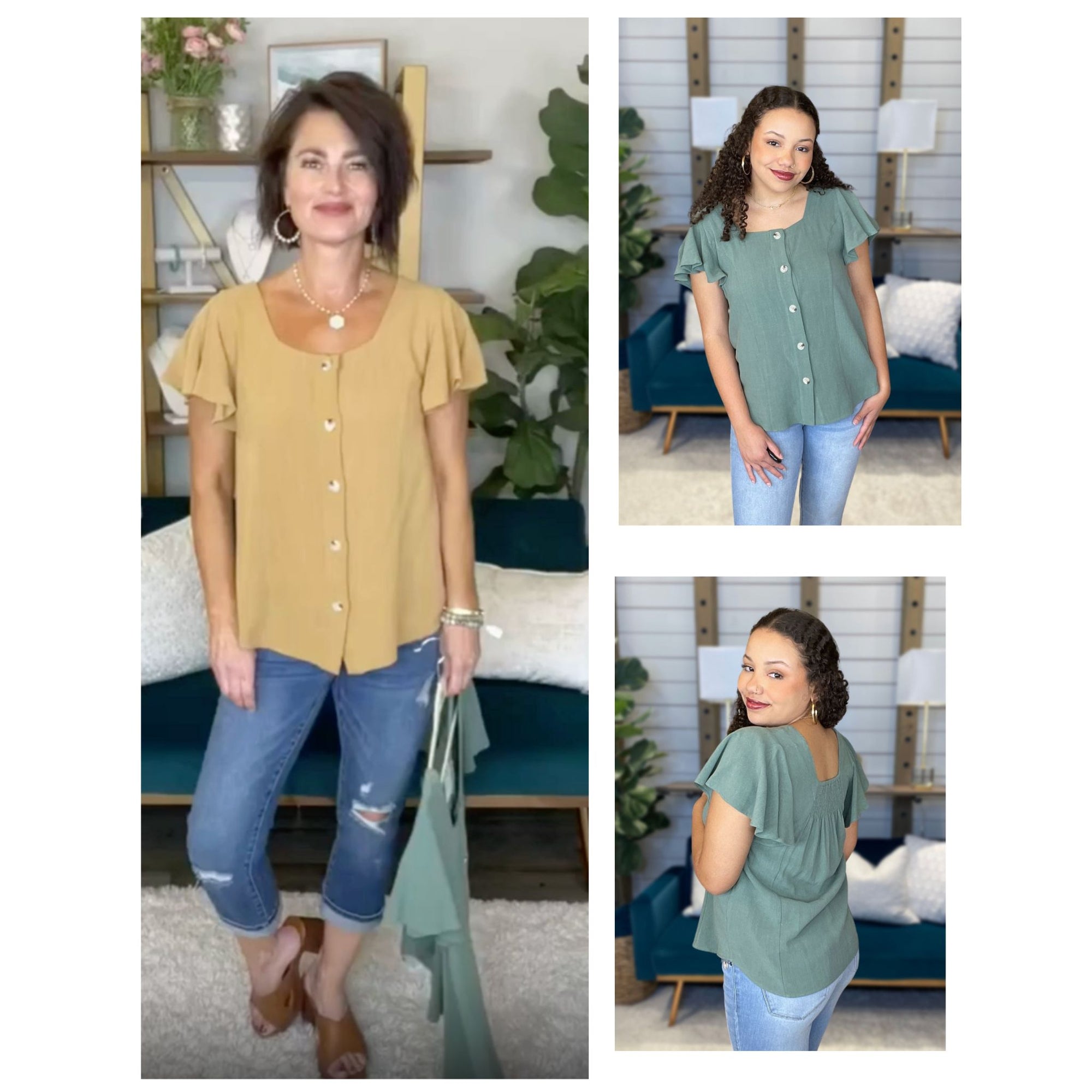 Meant To Be  Button Up Top