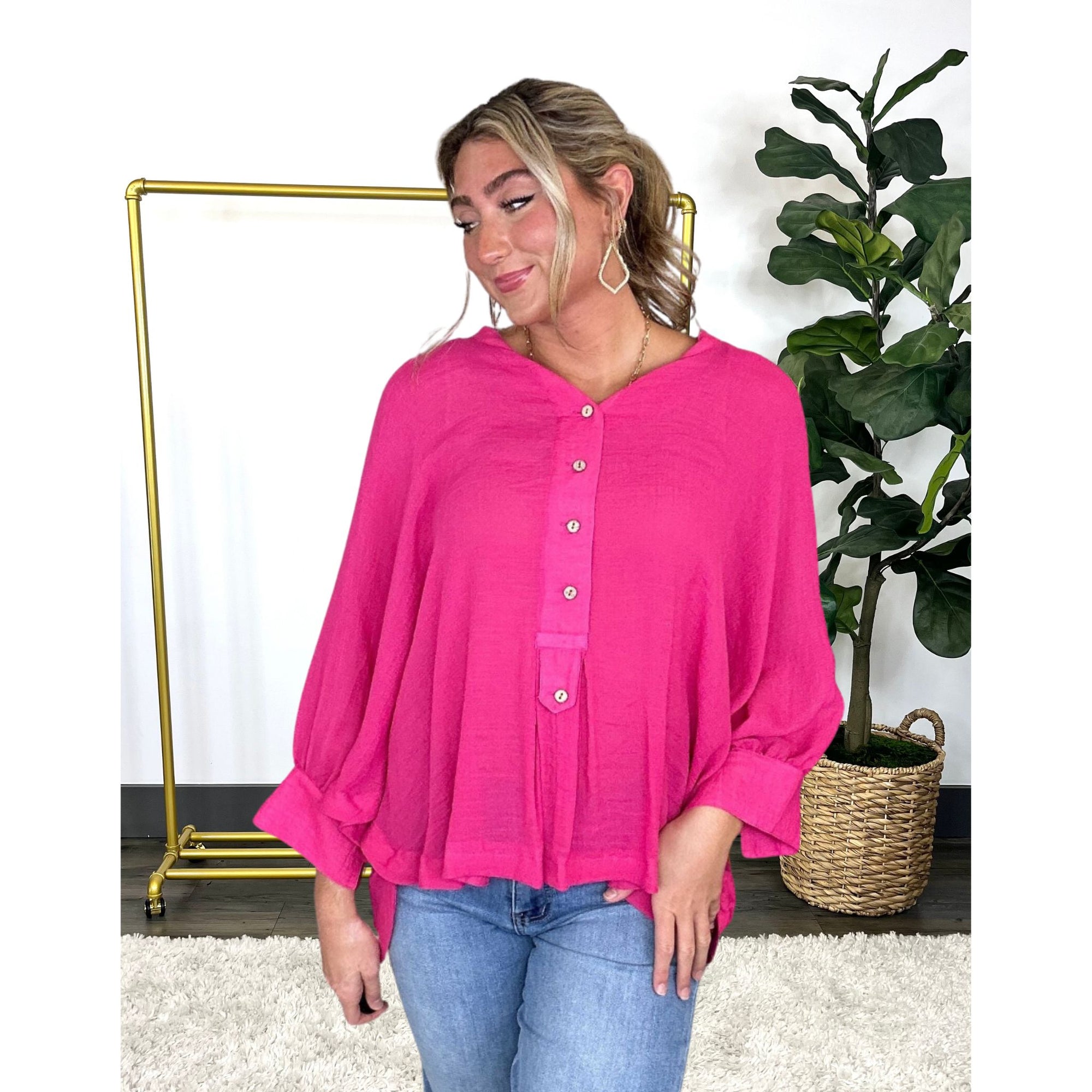All Buttoned Up Oversize Top