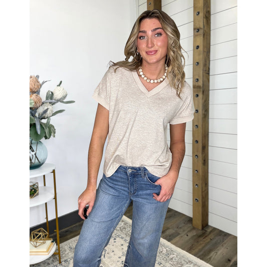 Cozy V-Neck Everyday Knit Tee