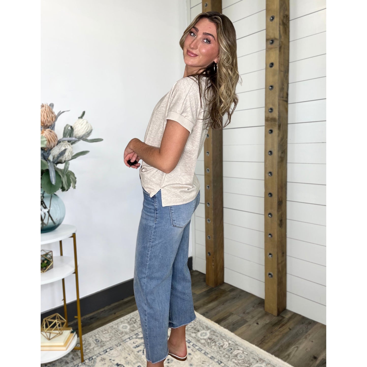 Cozy V-Neck Everyday Knit Tee