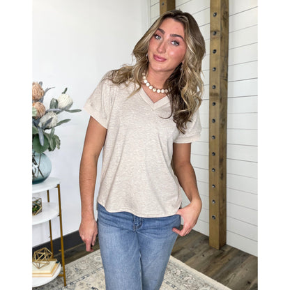 Cozy V-Neck Everyday Knit Tee