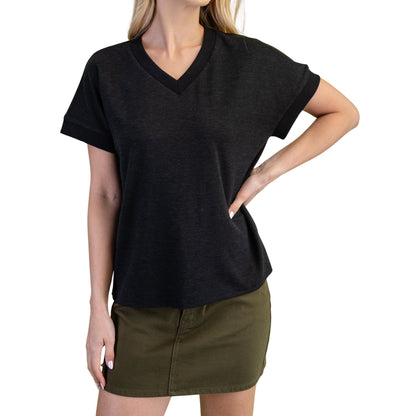 Cozy V-Neck Everyday Knit Tee