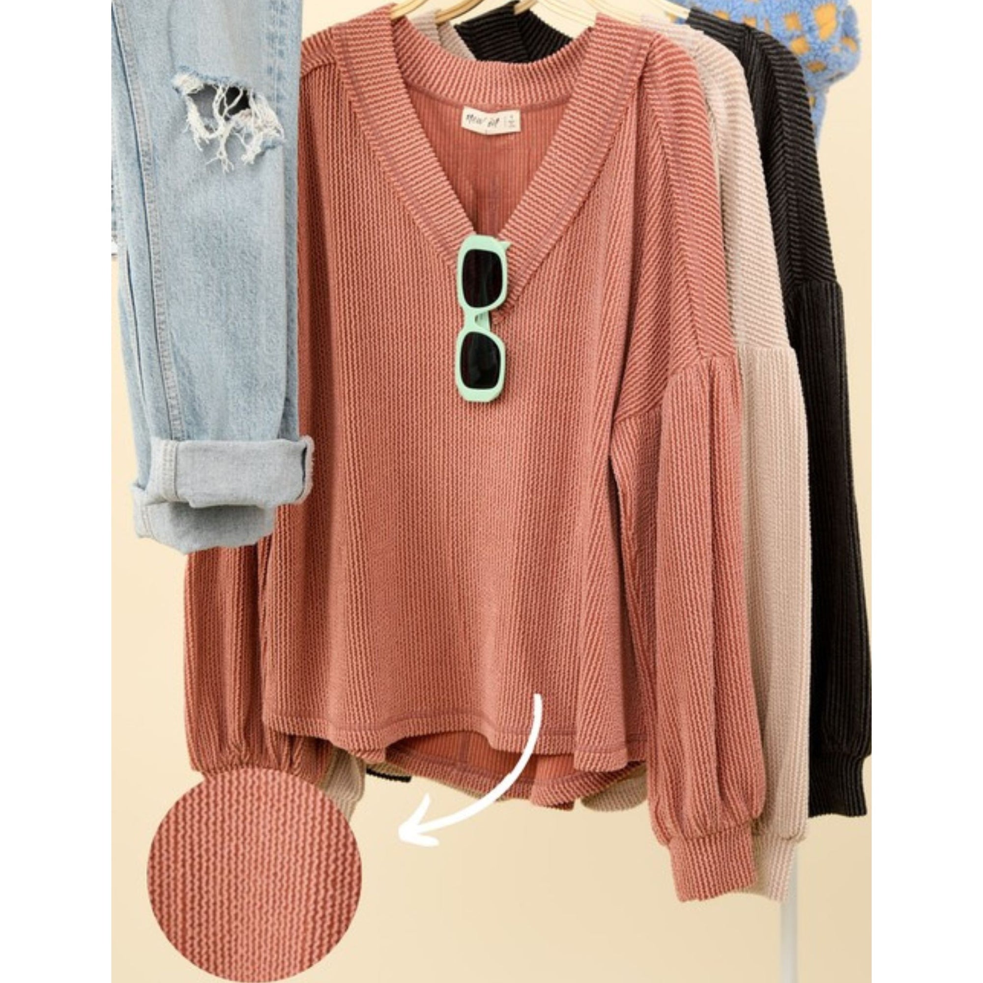 Dylan Two Tone Knit Top