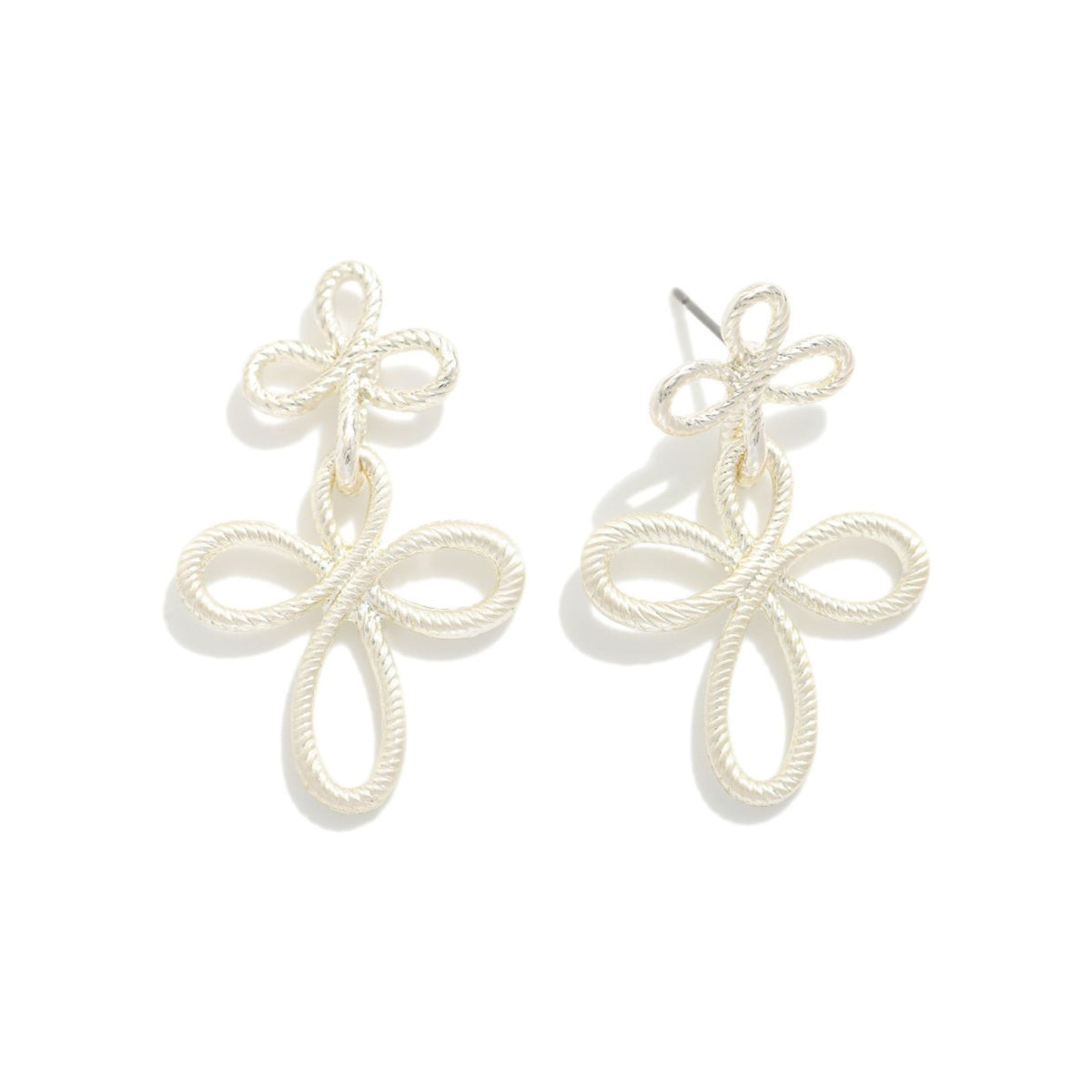 Metal-tone earrings — twisted-metal, Twist Cross Earrings