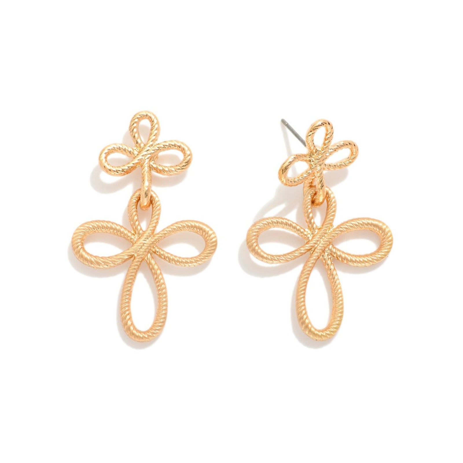 Twist of Luck Clover Drop Earrings