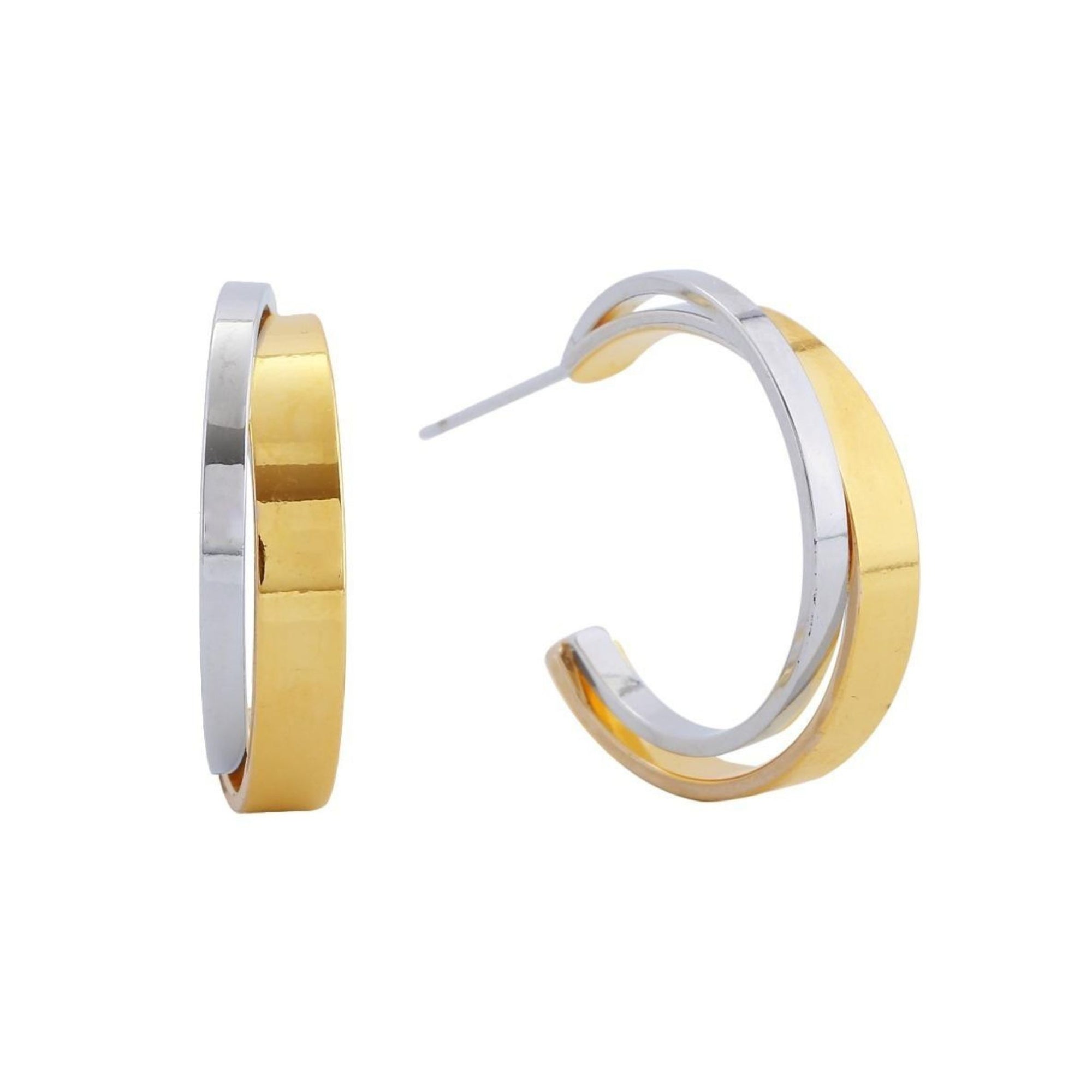 Perfect Pair Two Tone Hoops