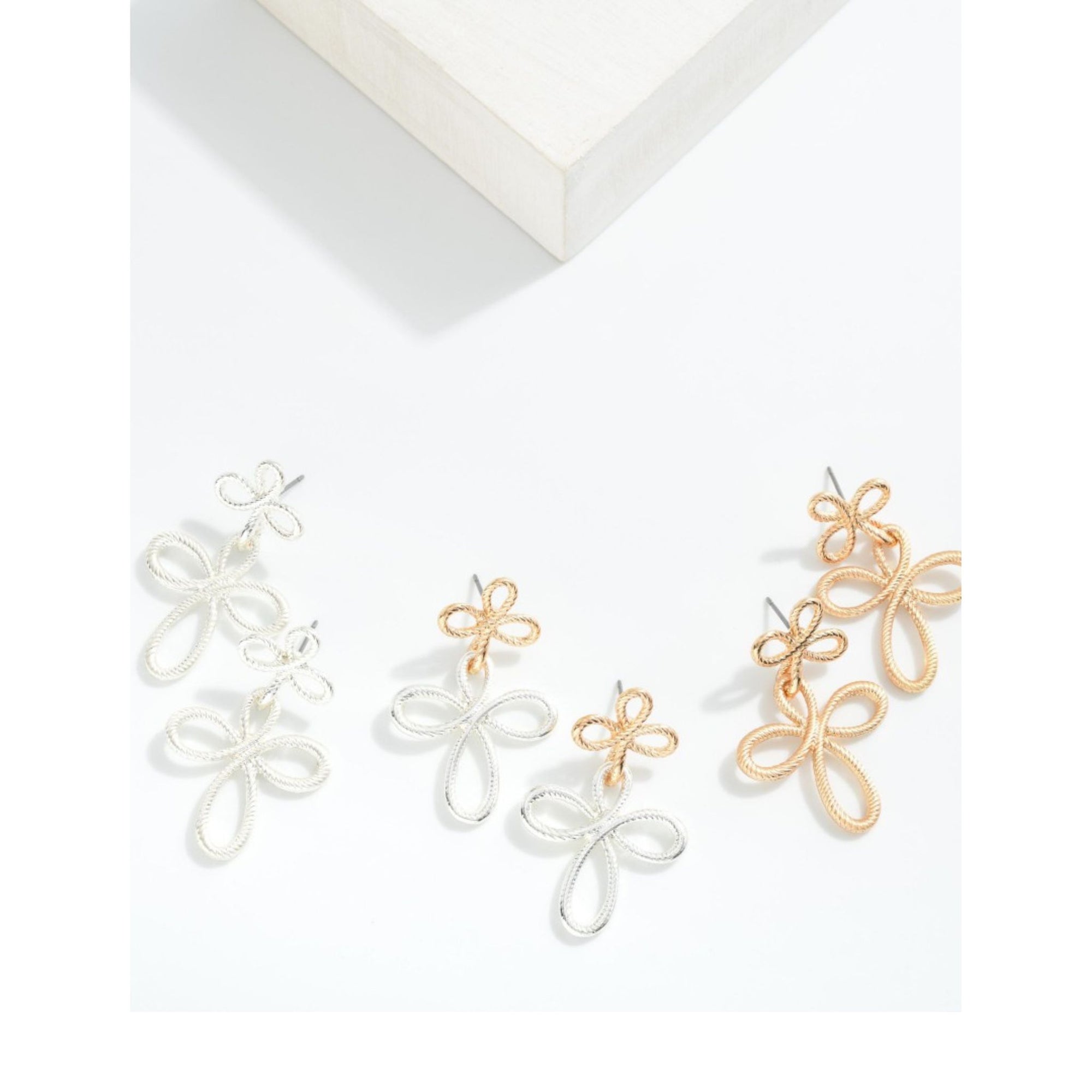 Twist of Luck Clover Drop Earrings