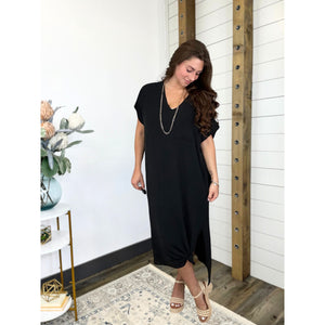 Classic Noir Maxi Dress