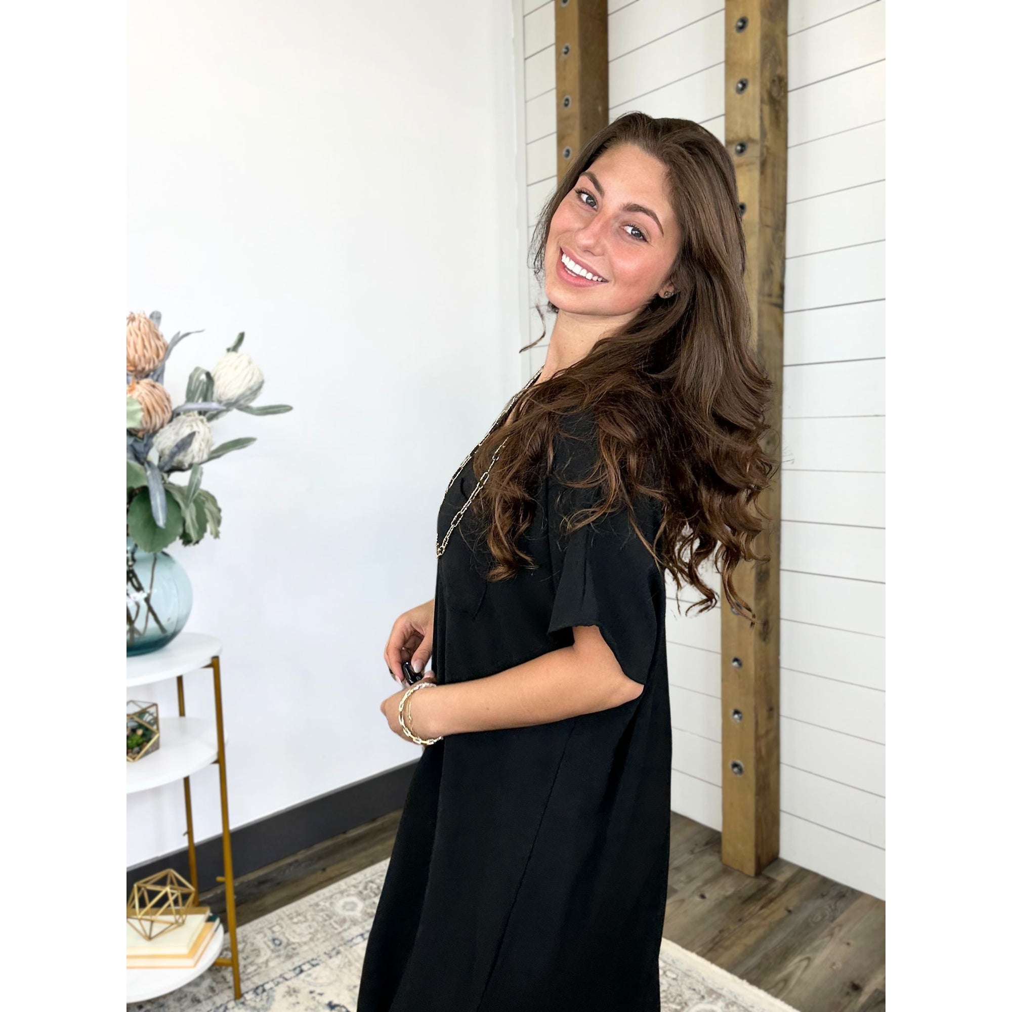 Classic Noir Maxi Dress