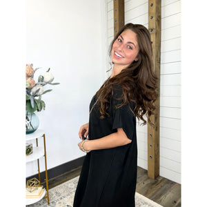 Classic Noir Maxi Dress