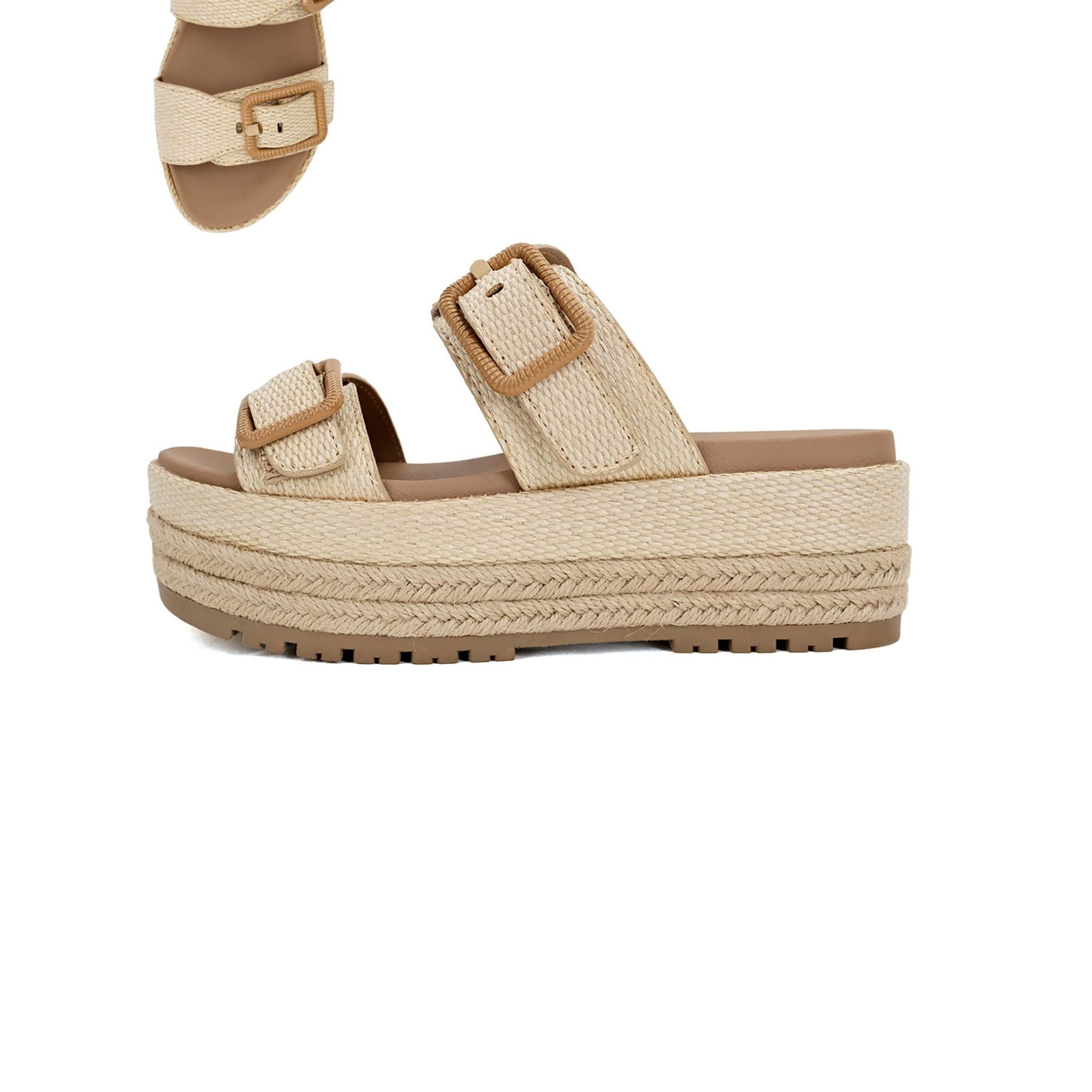 Santorini Raffia Platform Sandals - Tiffany Lane Boutique