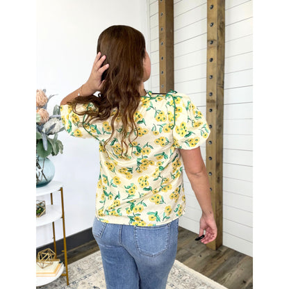Lemon Blossom Ruffle Top