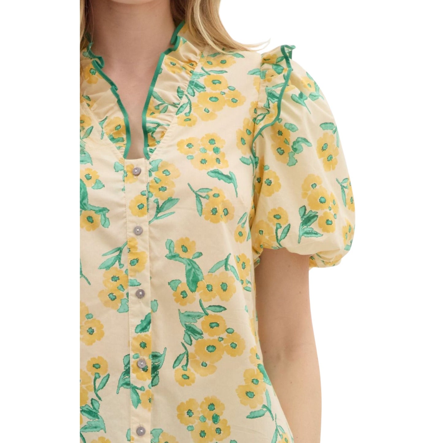 Lemon Blossom Ruffle Top