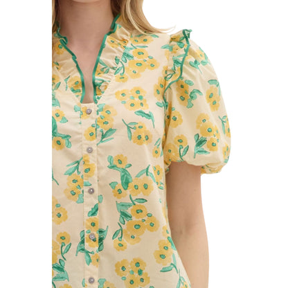 Lemon Blossom Ruffle Top