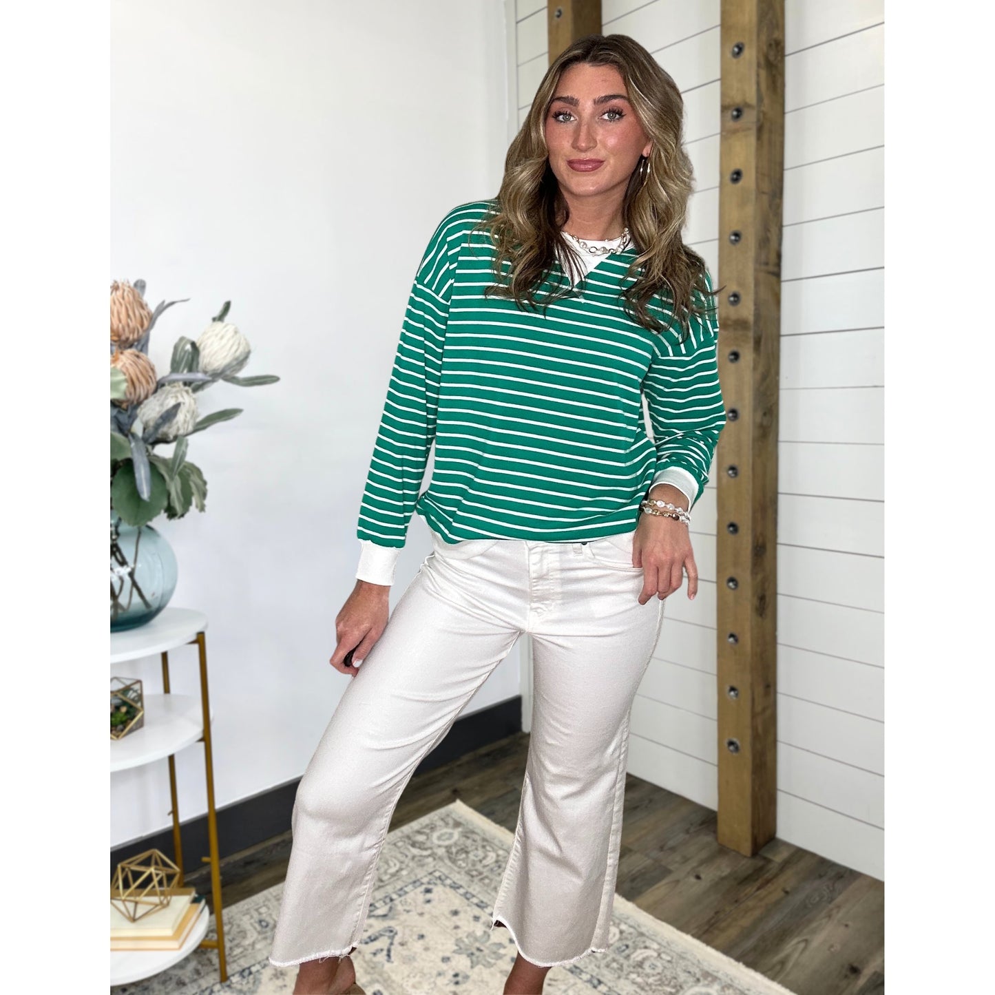 Long Sleeve Striped Pullover