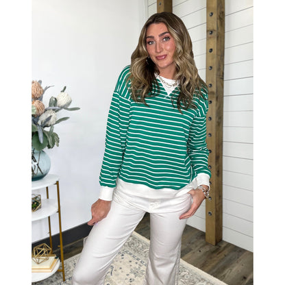Long Sleeve Striped Pullover