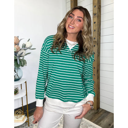 Long Sleeve Striped Pullover