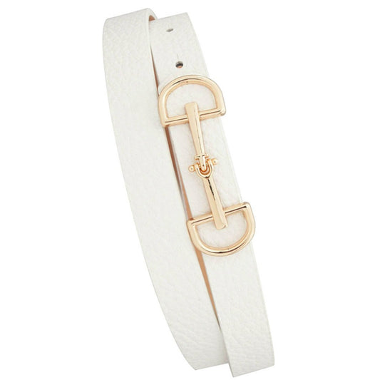 Horse Bit Buckle Skinny Belt