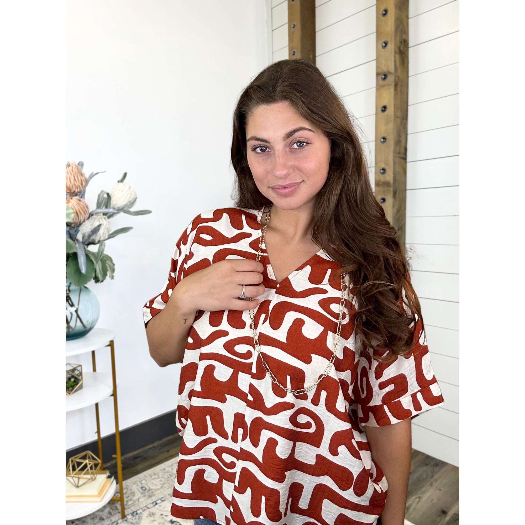 Mod Line Print Top