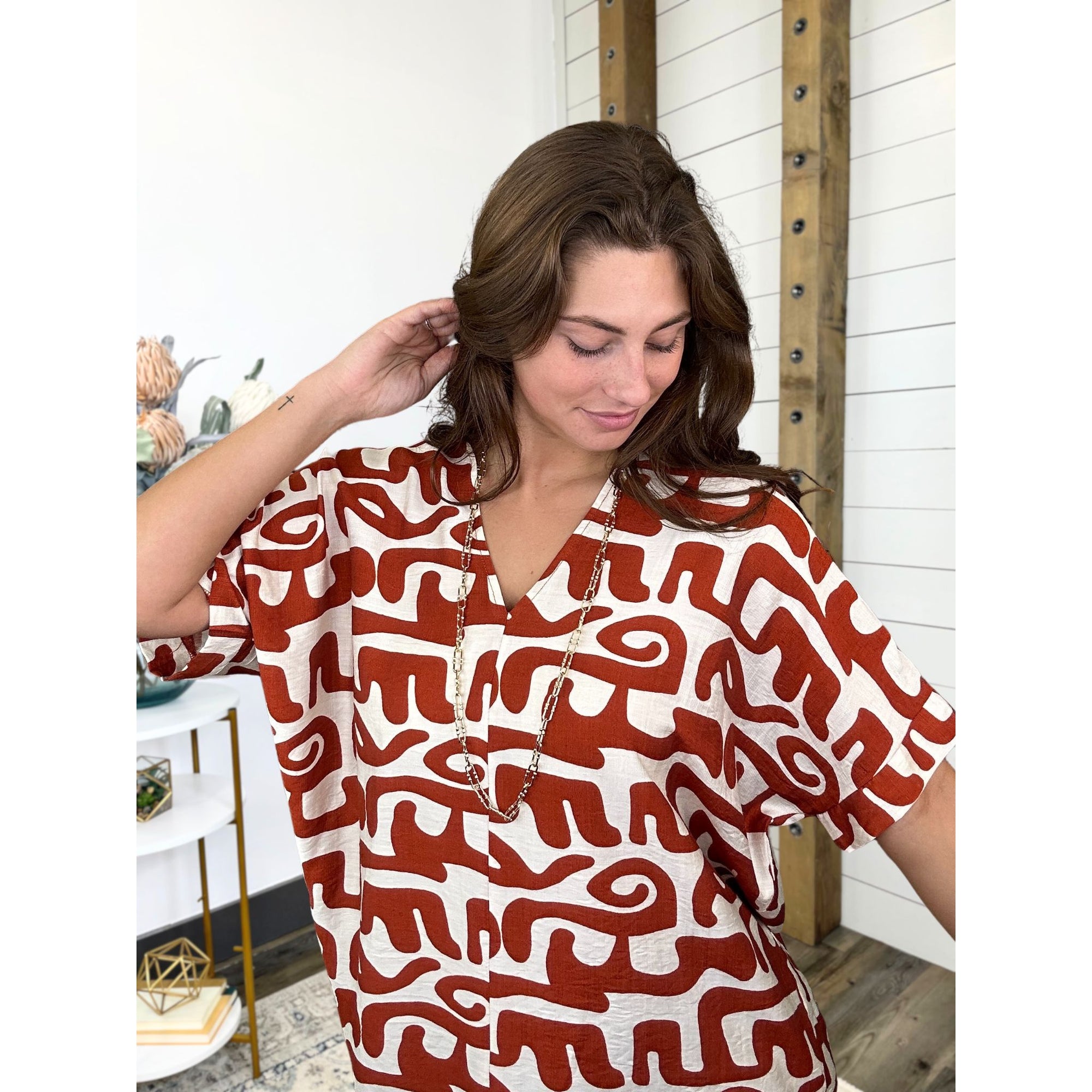 Mod Line Print Top