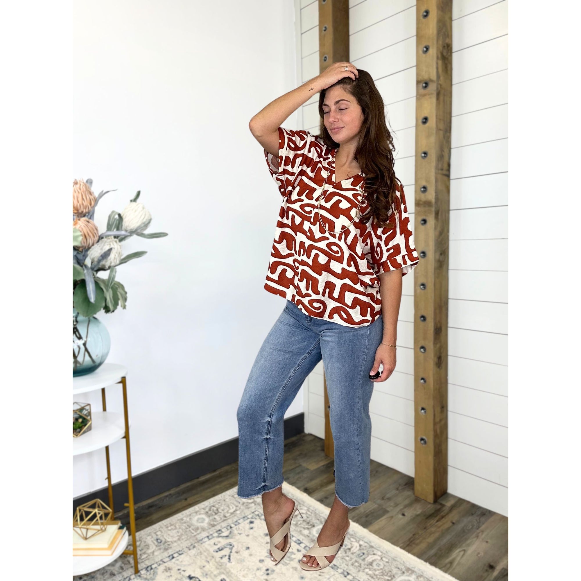Mod Line Print Top