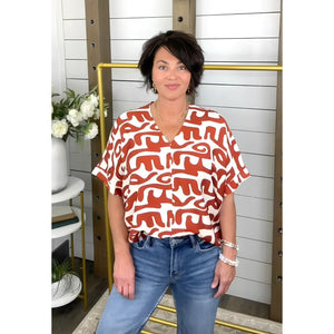 Mod Line Print Top