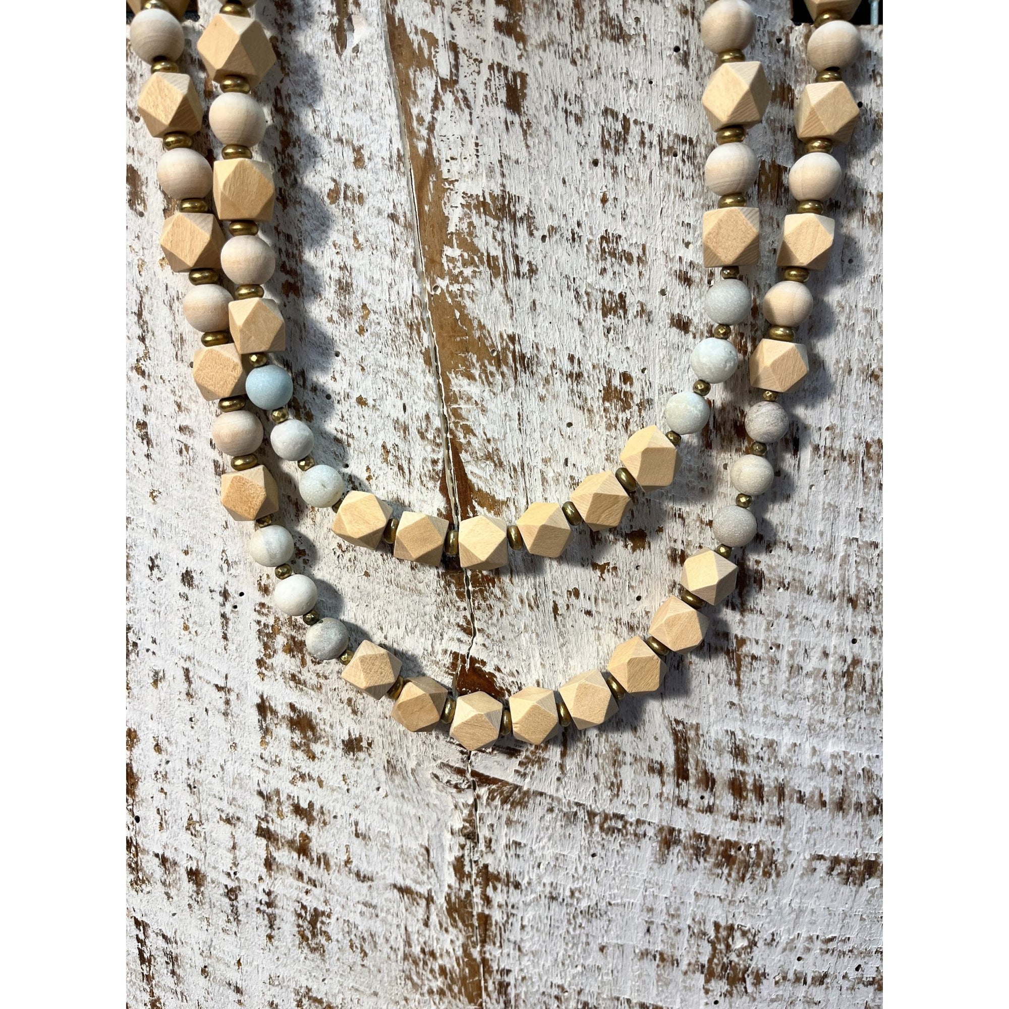 Layered Wood Bead Necklace