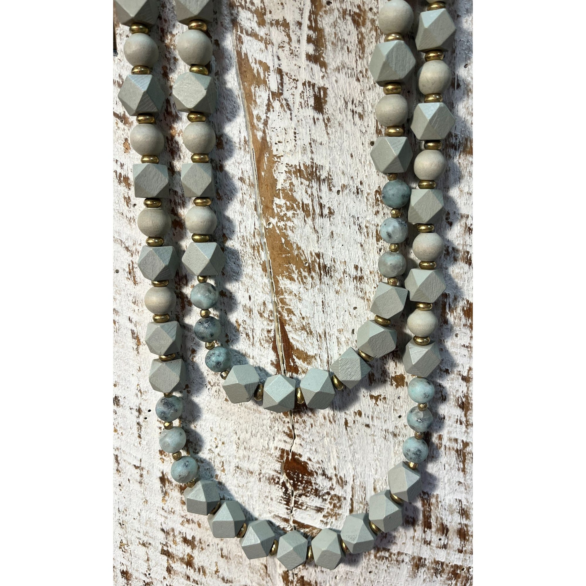 Layered Wood Bead Necklace