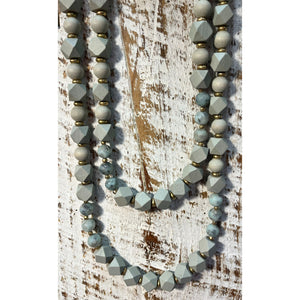 Layered Wood Bead Necklace