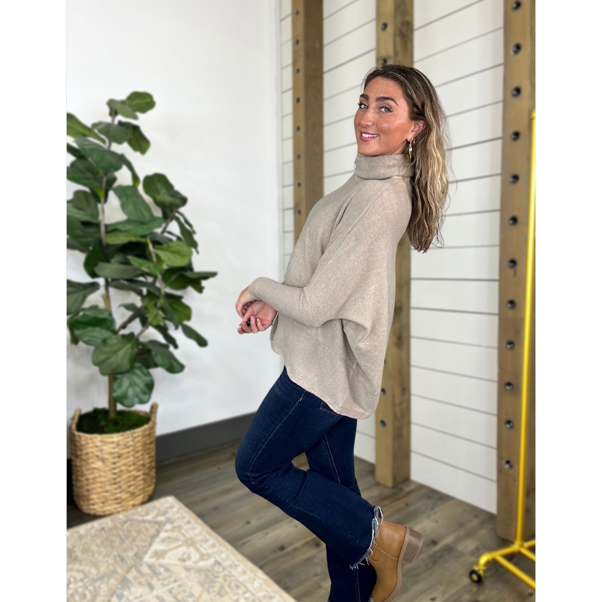 No Plans Needed Turtleneck Sweater