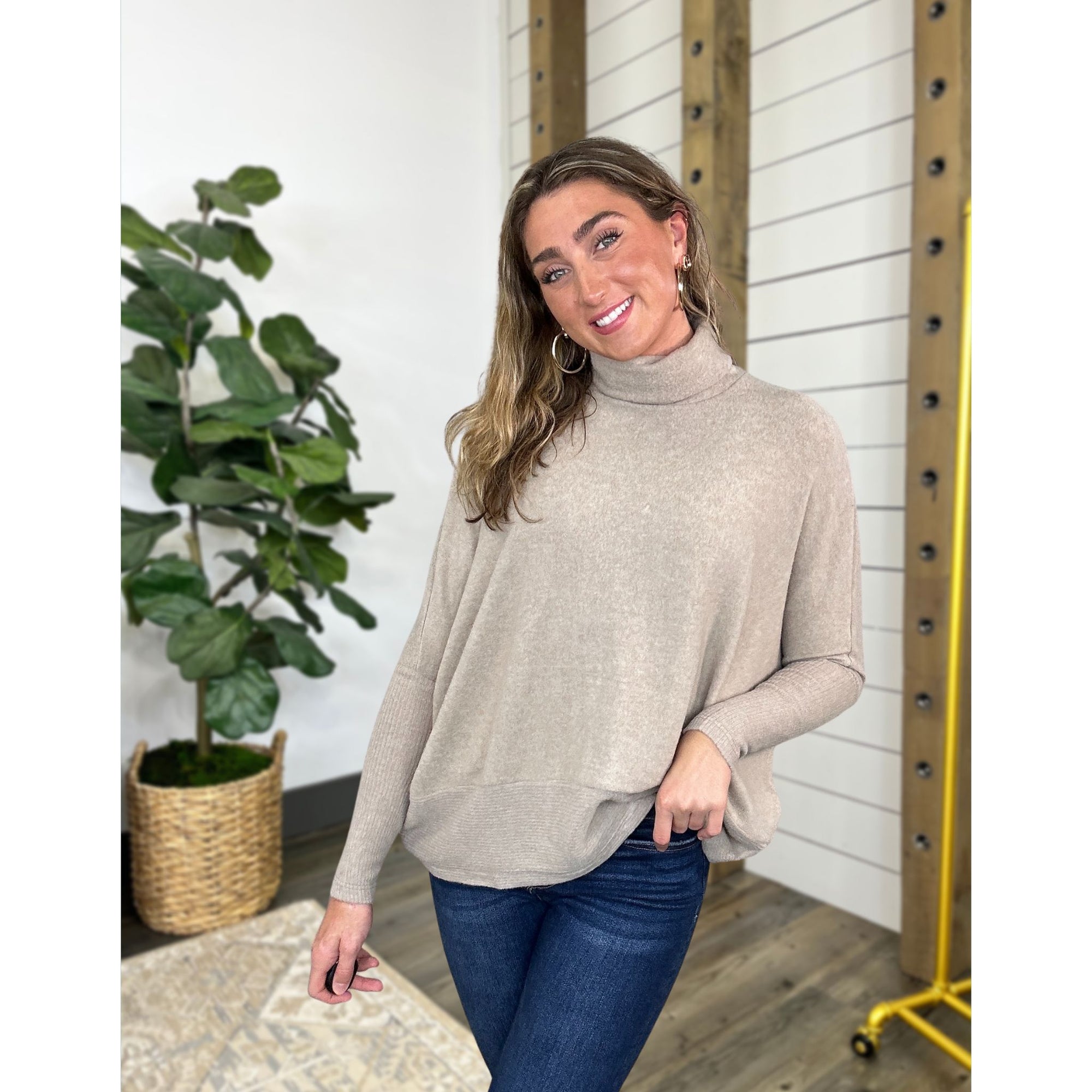 No Plans Needed Turtleneck Sweater