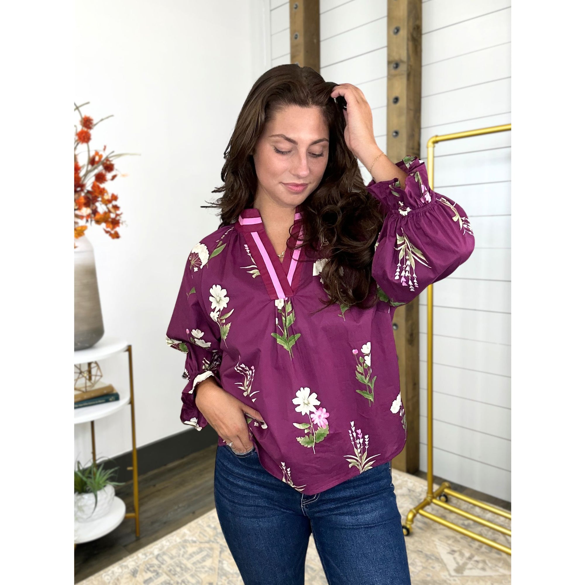 Plum Perfect Floral Top