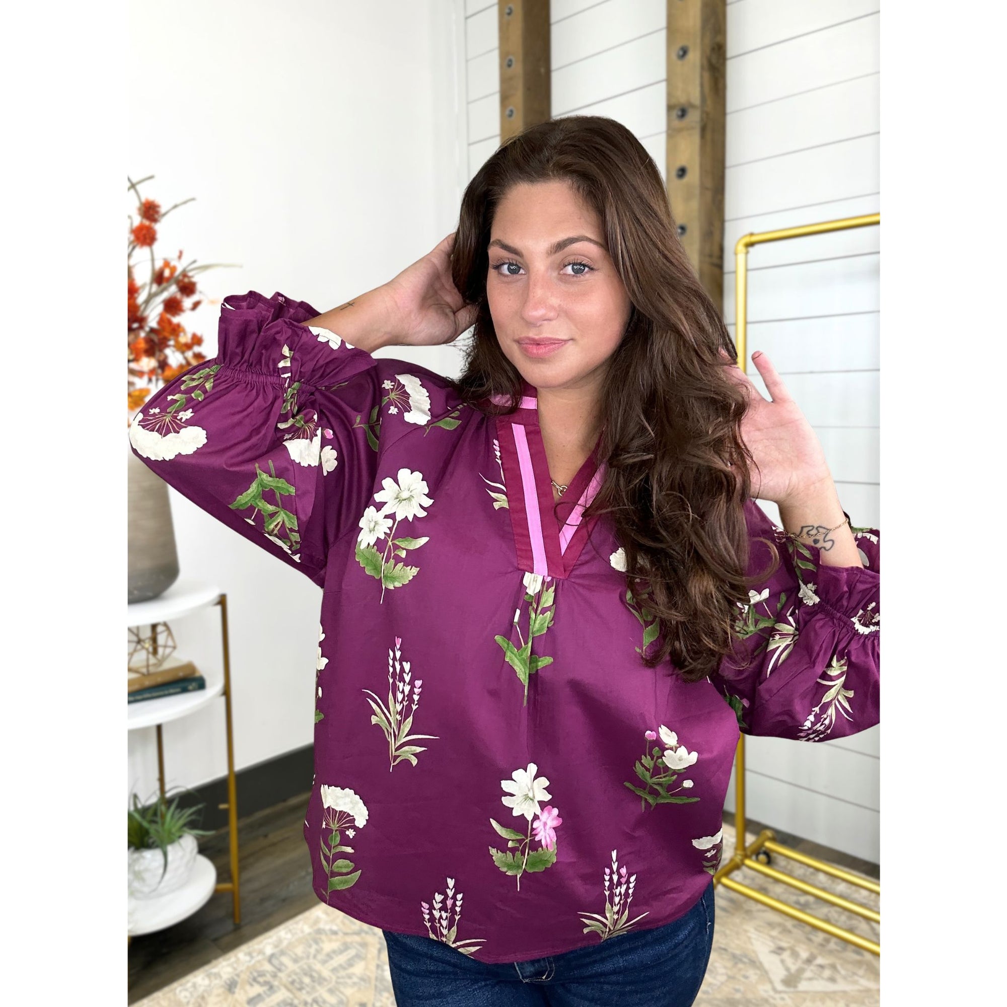 Plum Perfect Floral Top