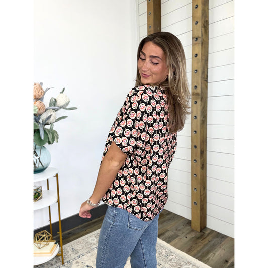Rosette Print Top