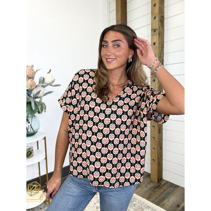 Rosette Print Top