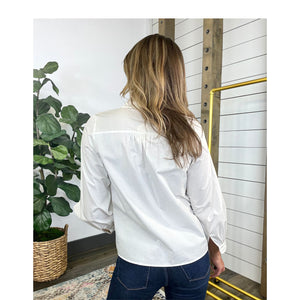 Long Sleeve Ruffle Radiance Solid Top