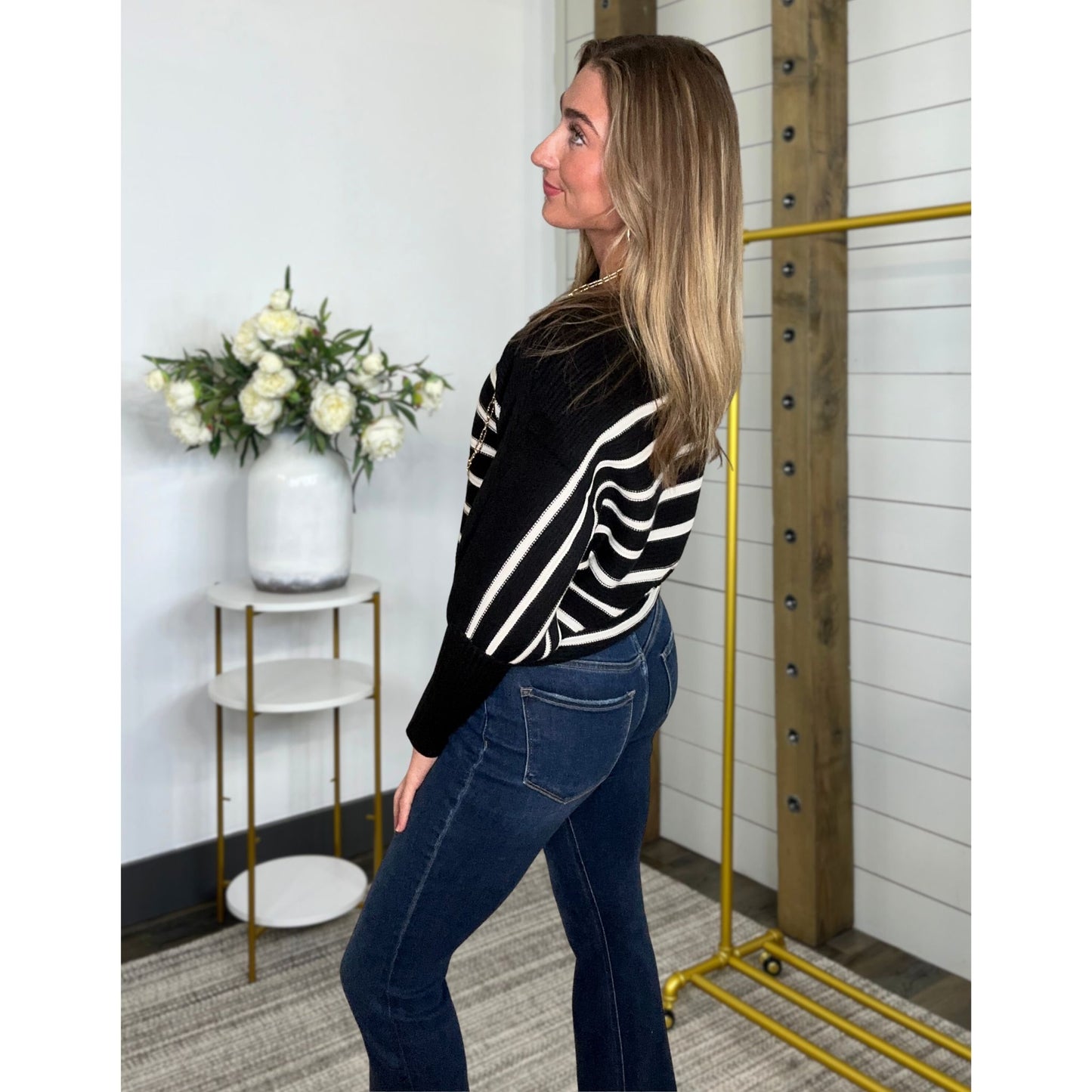 Classic Striped Boat Neck Sweater