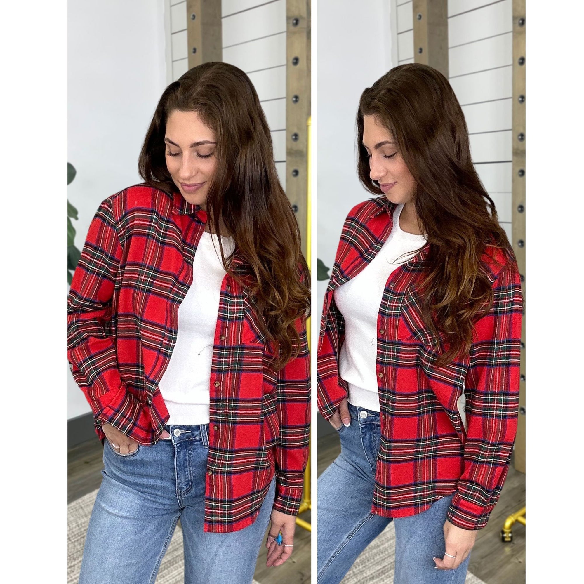 Mad About Plaid Button Down Top