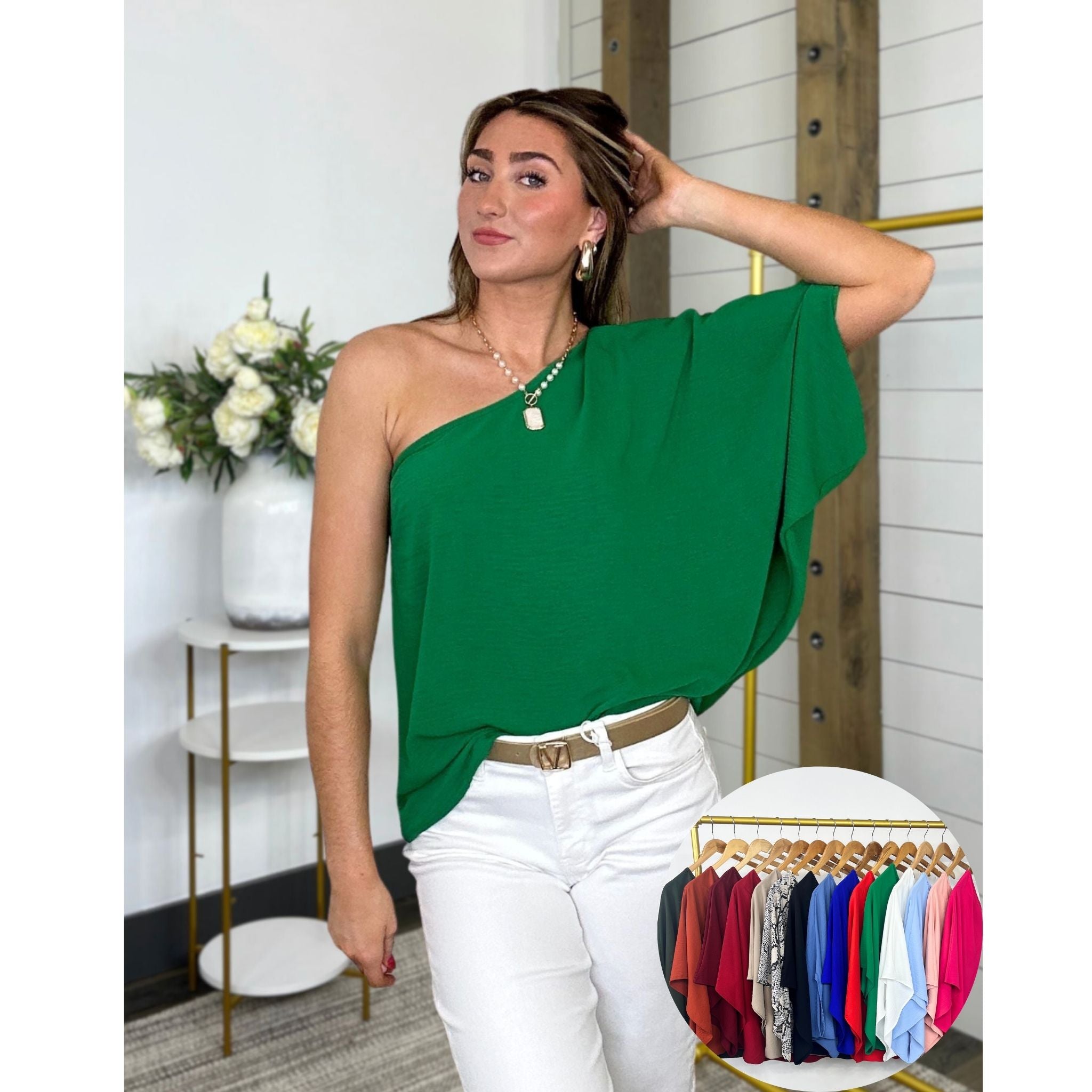 shinn様 FUMIKA_UCHIDA ONE SHOULDER TEE Sasha One Shoulder Top – Tiffany Lane Boutique