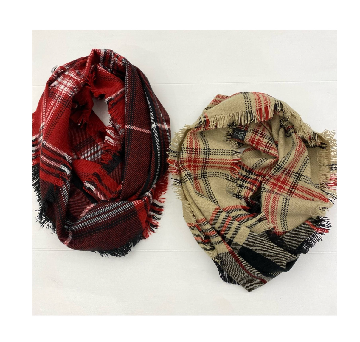 Infinity Scarf with Frayed Hem