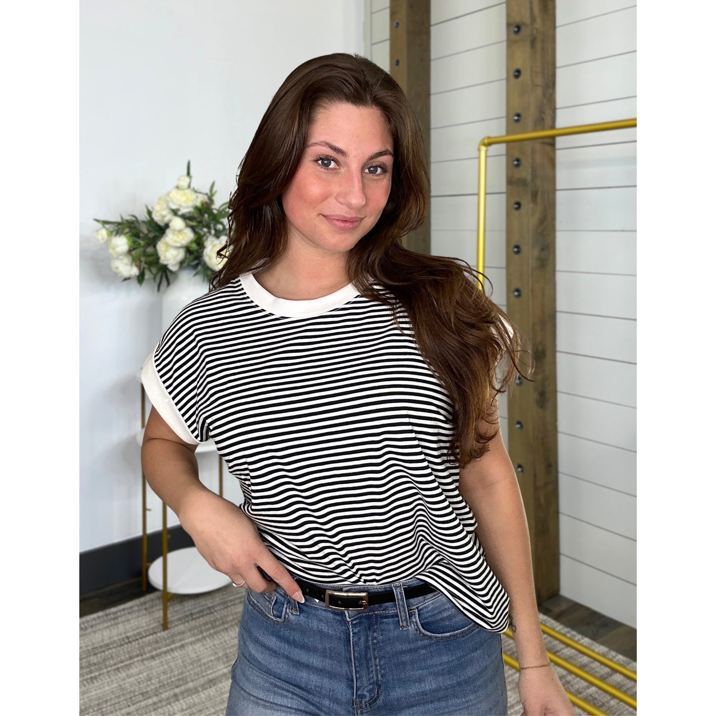 Signature Stripe Contrast Tee