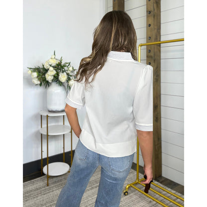 Whisper Puff Sleeve Stitch Top