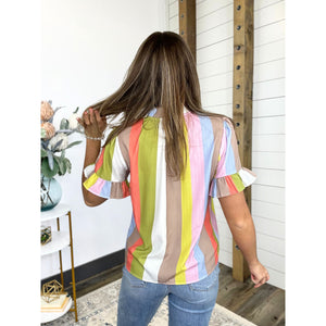 Ruffle Radiance Stripe Top