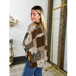 Carefree Animal Print Oversize Top