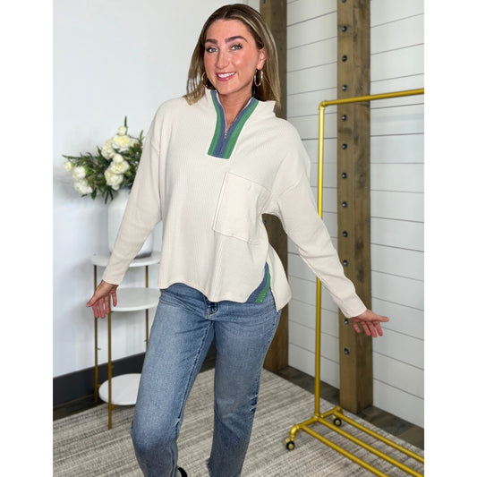 Front Pocket Quarter Zip Pullover