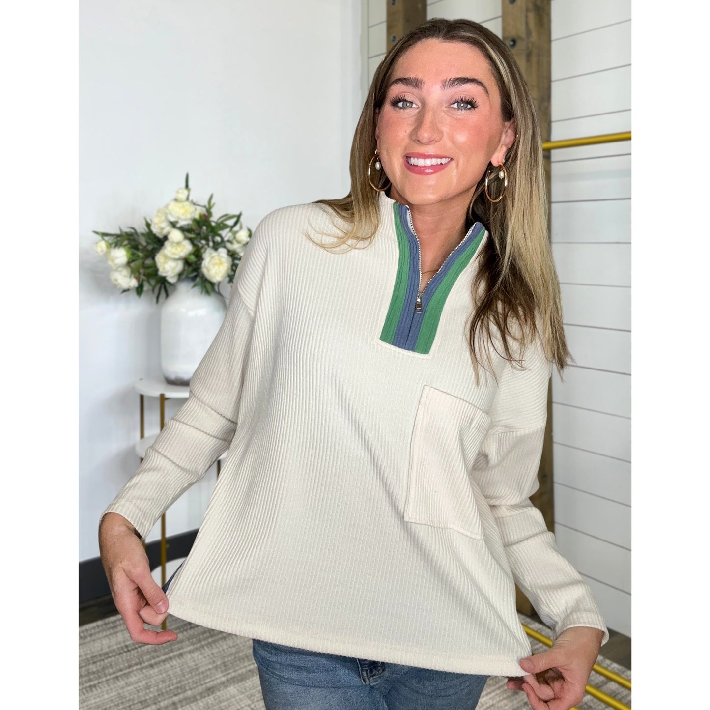 Front Pocket Quarter Zip Pullover