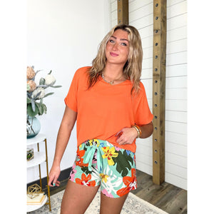 Shore Thing Tropical Print Shorts