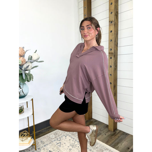 Barely Blush Collared Pullover
